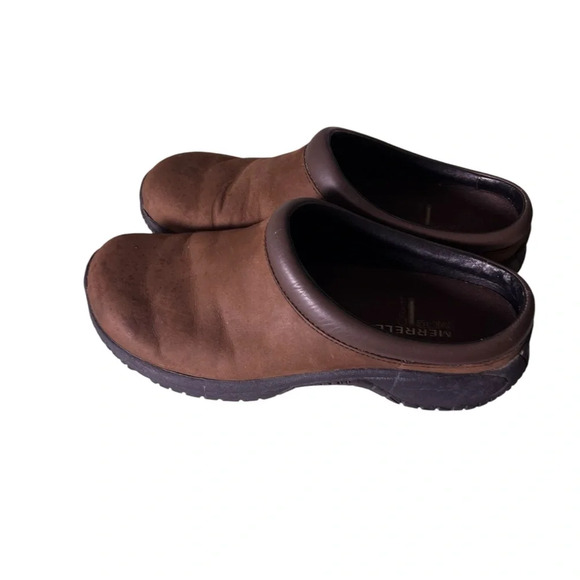 Merrell Womens Shoes Sz 8.5 Encore Groove Mules Slip On Clogs Dark Brown Cushion - Picture 4 of 12